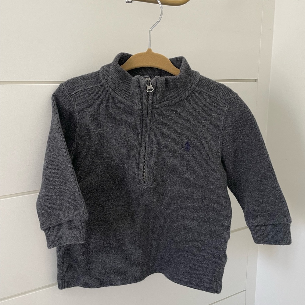 Ralph Lauren Charcoal Kids' Half-Zip Sweater